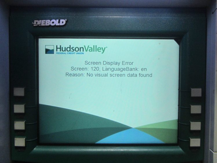 ATM Screen Display Error Message