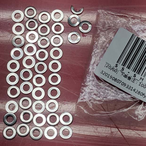 M3 stainless steel washers - short count