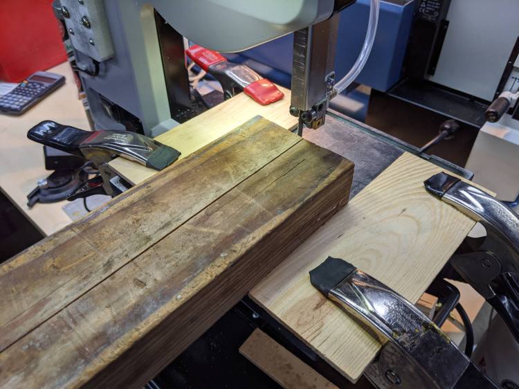 Keyboard Tray Relocation - bandsaw fixture